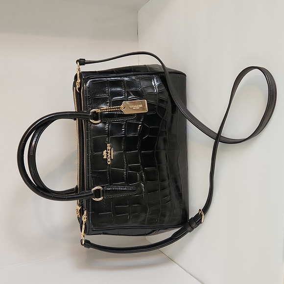 Coach Black Surrey Carryall Satchel Purse Bag - Picture 3 of 8